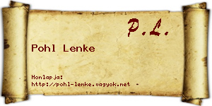 Pohl Lenke névjegykártya